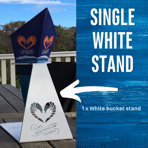Single prawn bucket stand - White
